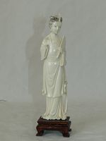 hofdame, china, antik, elfenbeinfigur, elfenbein geschnitzt, antke chinesische figur