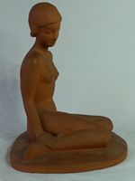 sitzener Akt, Frauenakt, Mädchenakt, frauenfigur, Fritz Haussmann