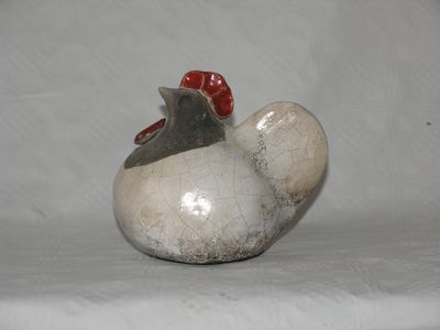 huhn raku tierfigur