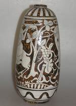 vase kunstkeramik ritzdekor fifties vintage sänger reiter weinlese